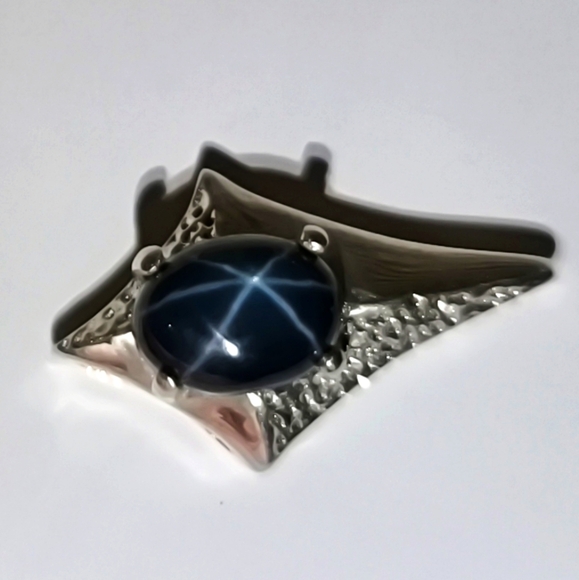 Natural Star Sapphire In Sterling Silver "Northern Frosted Star" Pendant. 2.25ct - Picture 1 of 17